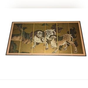 "Chinese Lions" (Karajishi-zu) Folding Screen Reproduction